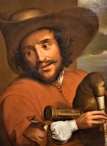 Portrait de François Langlois, école Flamande du XVIIe siècle - Tableaux et dessins Style Louis XIV
